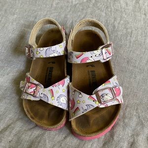 Birkenstock Toddler Girl Unicorn Sandals. Size 8